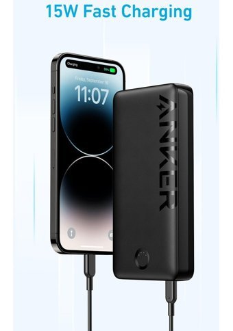 Anker A1286 20000 mAh Hızlı Şarj Micro Type C - USB Powerbank Siyah