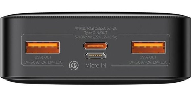 Baseus Bipow Overseas Edition 20000 mAh Hızlı Şarj Type C Powerbank Siyah