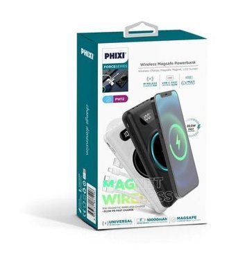 Phixi Force Pw12 10000 mAh Hızlı Şarj Mıknatıslı Type C Powerbank Beyaz