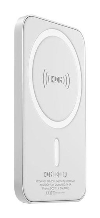 King Power 5000 mAh Hızlı Şarj Mıknatıslı Micro Type C - USB Powerbank Beyaz