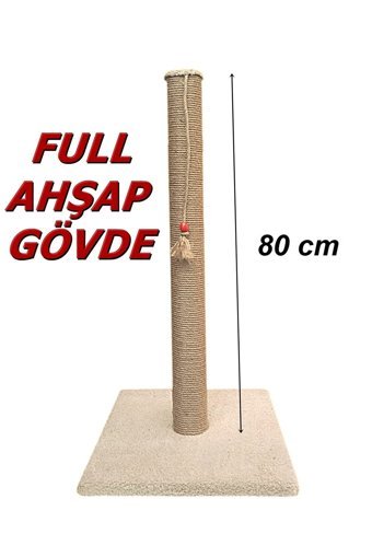 Turkuaz Oyuncaklı 80 cm Kedi Tırmalama Direği