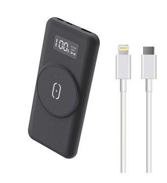 Dexim Dc-10Wl 10000 mAh Hızlı Şarj Mıknatıslı Type C Kablosuz Powerbank Siyah
