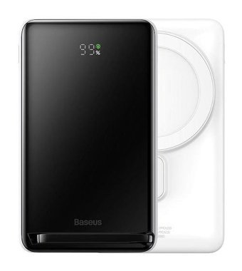 Baseus 10000 mAh Hızlı Şarj Mıknatıslı Type C Kablosuz Powerbank Beyaz