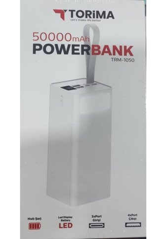Mcdodo Trm-1050 50000 mAh Hızlı Şarj Micro Lightning - Type C - USB Powerbank Beyaz