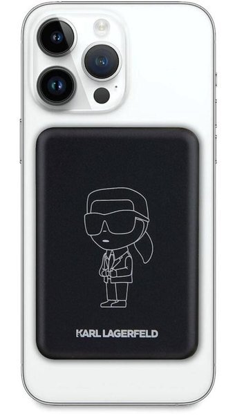 Karl Lagerfeld 3000 mAh Hızlı Şarj Mıknatıslı Işıklı Type C Powerbank Siyah