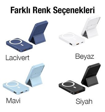 Ally 10000 mAh Hızlı Şarj Mıknatıslı Mini USB Powerbank Siyah