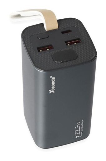 Yosonda A137 25000 mAh Hızlı Şarj Micro Lightning - Type C - USB Powerbank Gri
