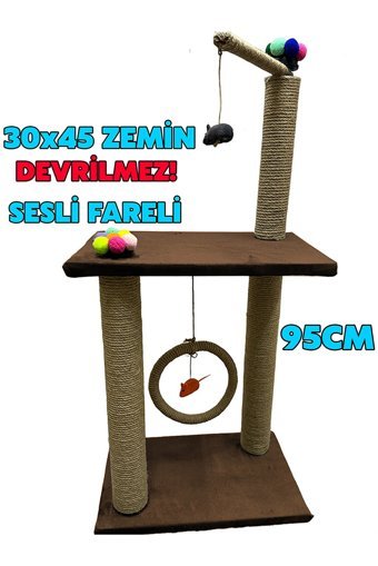 AlaPer Oyuncaklı Katlı 95 cm Kedi Tırmalama Tahtası