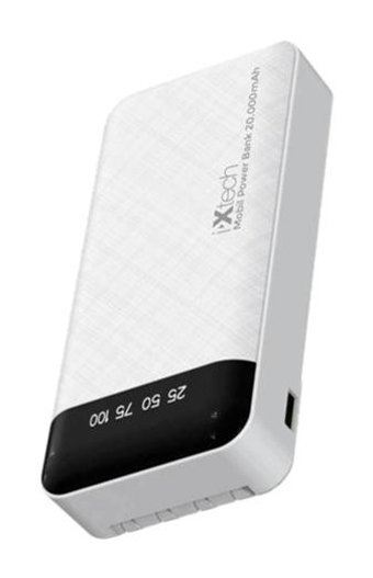 IXTECH Pb026 20000 mAh Hızlı Şarj Micro Lightning - Type C - USB Powerbank Beyaz