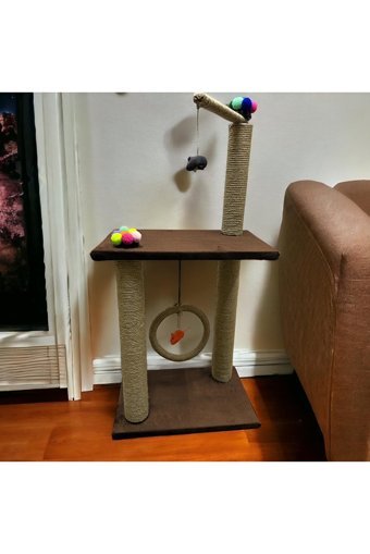 AlaPer Oyuncaklı Katlı 95 cm Kedi Tırmalama Tahtası