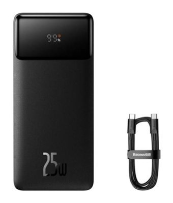 Baseus Bipow 20000 mAh Hızlı Şarj Dijital Göstergeli Type C Powerbank Siyah