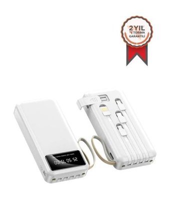 Torima 20000 mAh Hızlı Şarj Micro Lightning - Type C - USB Powerbank Beyaz