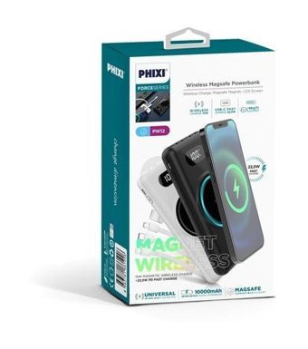 Phixi Force Pw12 10000 mAh Hızlı Şarj Mıknatıslı Type C Powerbank Siyah