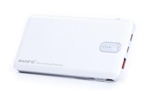 Sword 10000 mAh Hızlı Şarj Lightning - Type C Powerbank Beyaz