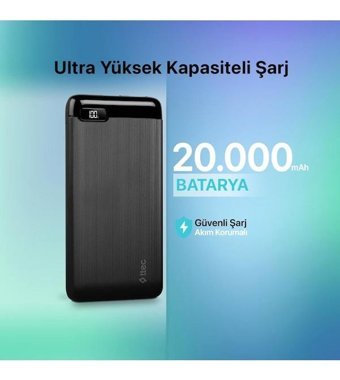 Ttec 20000 mAh Hızlı Şarj USB Powerbank Siyah