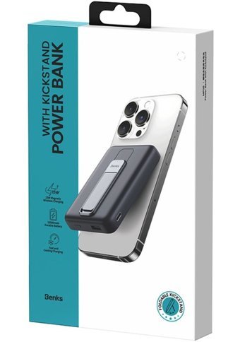 Benks Mp08 10000 mAh Hızlı Şarj Mıknatıslı Type C Powerbank Siyah