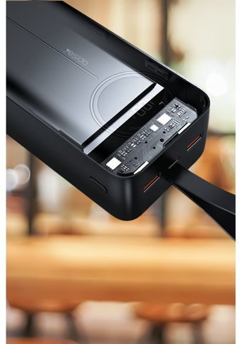 QPen Yp42 30000 mAh Hızlı Şarj Dijital Göstergeli USB Powerbank Siyah