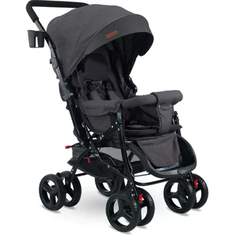 Babyhope 604 Çift Yönlü Katlanabilir 360 Derece Dönen Tam Yatar Puset Bebek Arabası Siyah
