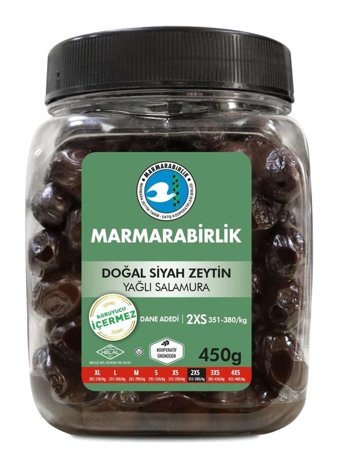 Marmarabirlik Salamura Siyah Zeytin Pet Kavanoz 450 gr