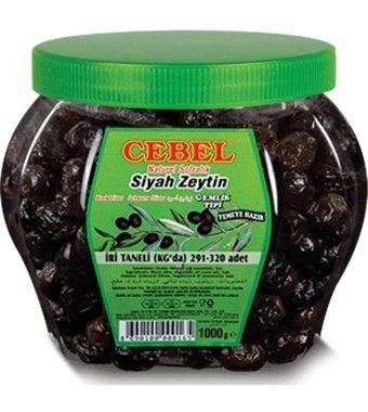 Cebel Gemlik Siyah Zeytin Pet Kavanoz 1 kg