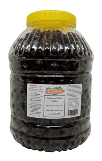 Karşı Köyden Fermente Tuzlu Salamura Siyah Zeytin Pet Kavanoz 3.5 kg