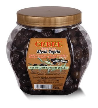 Cebel İri Taneli Siyah Zeytin Pet Kavanoz 1 kg