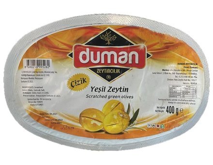 Duman Gurme Tuzlu Yeşil Zeytin Paket 400 gr