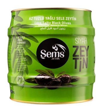 Şems Tuzlu Sele Siyah Zeytin Teneke 2 kg
