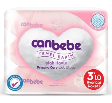 Canbebe Temel Bakım 56 Yaprak 3'lü Islak Mendil