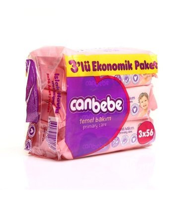 Canbebe Temel Bakım 56 Yaprak 3'lü Islak Mendil