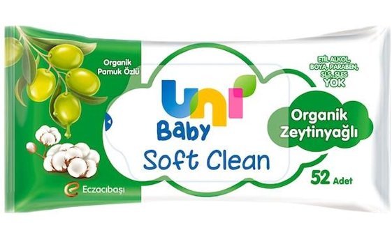 Uni Baby Soft Clean Organik Zeytinyağlı 52 Yaprak Islak Mendil