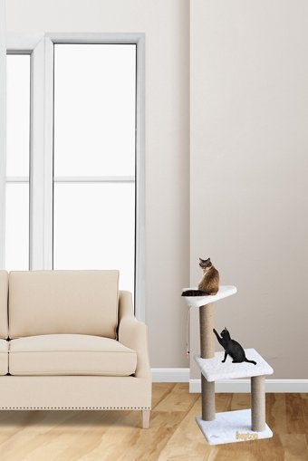Kayton Oturaklı Oyuncaklı Katlı 66 cm Kedi Tırmalama Tahtası