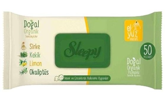 Sleepy Pamuklu Antibakteriyel 50 Yaprak Islak Mendil