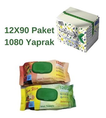 Minnax 90 Yaprak 12'li Islak Mendil