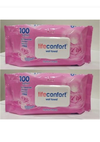 Lifeconfort Gül Kokulu 100 Yaprak 2'li Islak Mendil