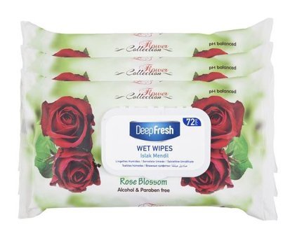 Deep Fresh Flower 72 Yaprak 3'lü Islak Mendil