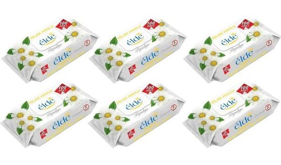 Elde Premium Papatya Kokulu 100 Yaprak 6'lı Islak Mendil
