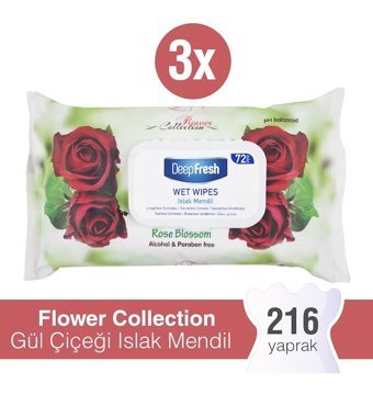 Deep Fresh Flower 72 Yaprak 3'lü Islak Mendil