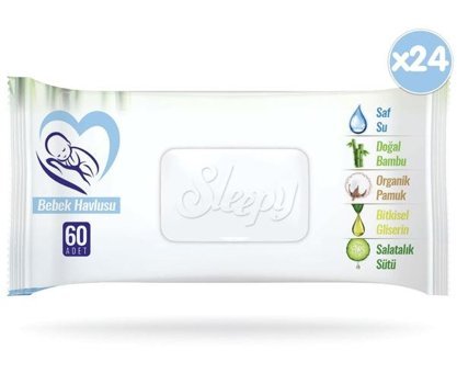 Sleepy Natural Yenidoğan 60 Yaprak 24'lü Islak Mendil