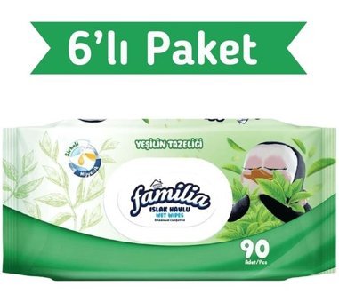 Familia Yeşilin Tazeliği 90 Yaprak 6'lı Islak Mendil