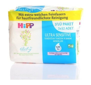 Hipp Ultra Hassas Yenidoğan 52 Yaprak 3'lü Islak Mendil