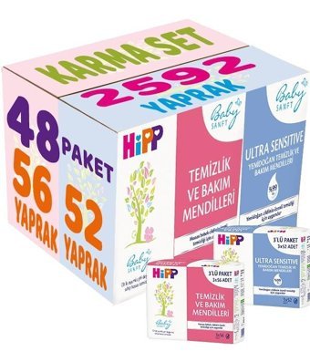 Hipp Baby Sanft Klasik Yenidoğan Zeytinyağlı 52 Yaprak 3'lü Islak Mendil