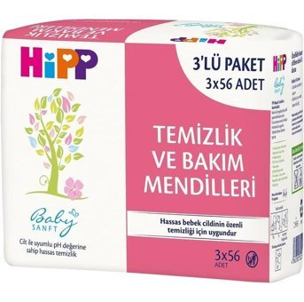 Hipp Baby Sanft Klasik Yenidoğan Zeytinyağlı 52 Yaprak 3'lü Islak Mendil
