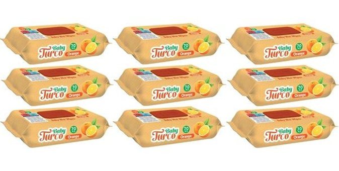 Baby Turco Portakal 70 Yaprak 9'lu Islak Mendil