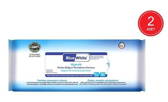 Blue White Hijyenik 50 Yaprak 2'li Islak Mendil