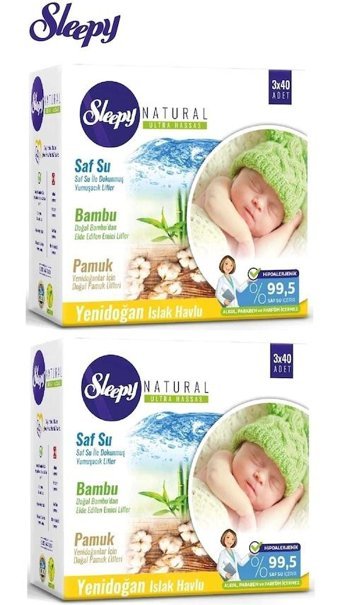 Sleepy Naturel Bambu Yenidoğan 40 Yaprak 6'lı Islak Mendil