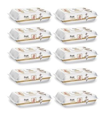Pure Baby Wipes Organik 90 Yaprak 10'lu Islak Mendil
