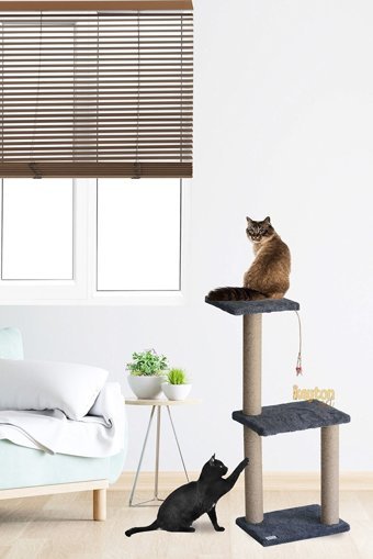 Kayton Oturaklı Oyuncaklı Katlı 86 cm Kedi Tırmalama Tahtası
