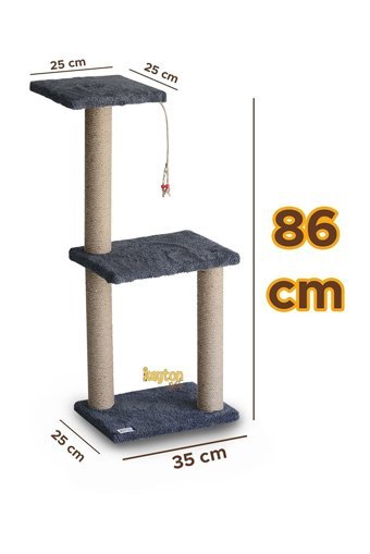 Kayton Oturaklı Oyuncaklı Katlı 86 cm Kedi Tırmalama Tahtası