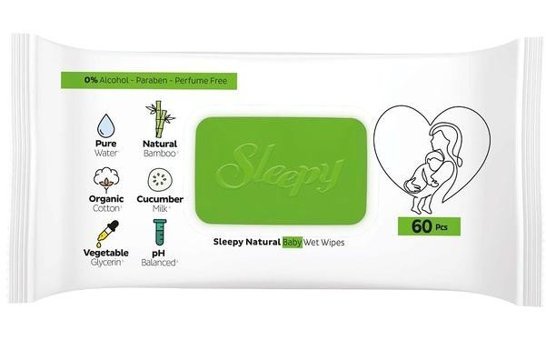 Sleepy Natural Yenidoğan 60 Yaprak 6'lı Islak Mendil